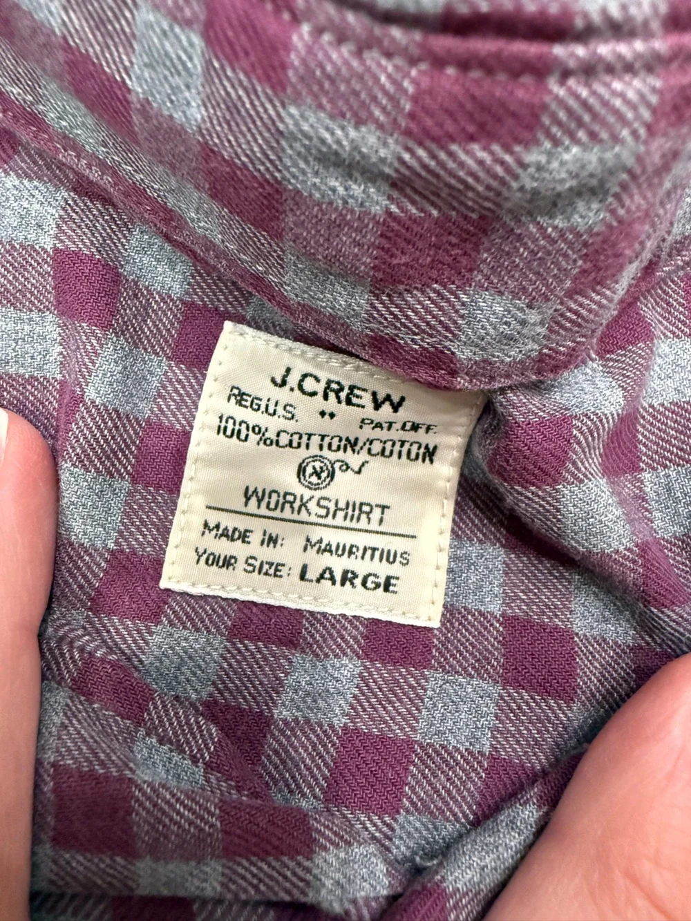 J. Crew Mens 100% Cotton Fit Long Sleeve Plaid Button Down Shirt SZ large